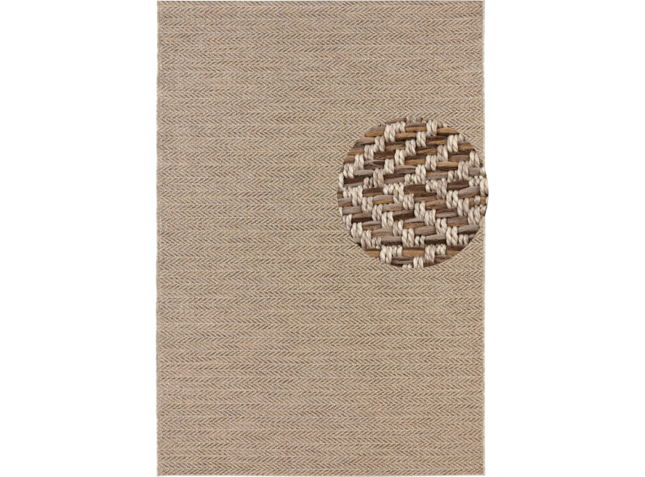 Kusový koberec Brave 103615 natural Brown z kolekce Elle – na ven i na doma