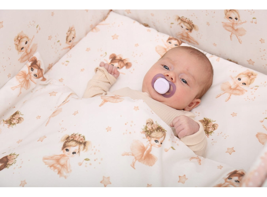 Dětské bavlněné povlečení do postýlky 120x90 cm BABYMAM PREMIUM - Malé baletky