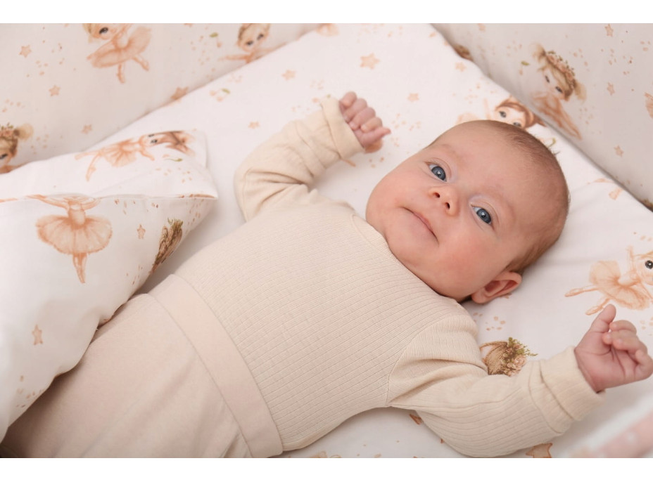 Dětské bavlněné povlečení do postýlky 120x90 cm BABYMAM PREMIUM - Malé baletky