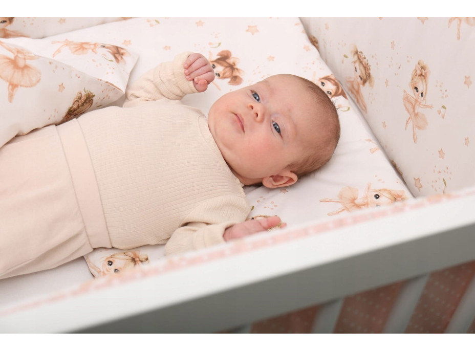 Dětské bavlněné povlečení do postýlky 120x90 cm BABYMAM PREMIUM - Malé baletky