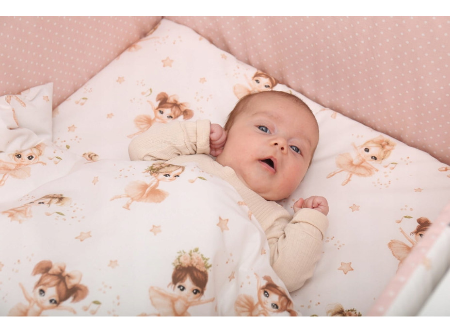 Dětské bavlněné povlečení do postýlky 120x90 cm BABYMAM PREMIUM - Malé baletky