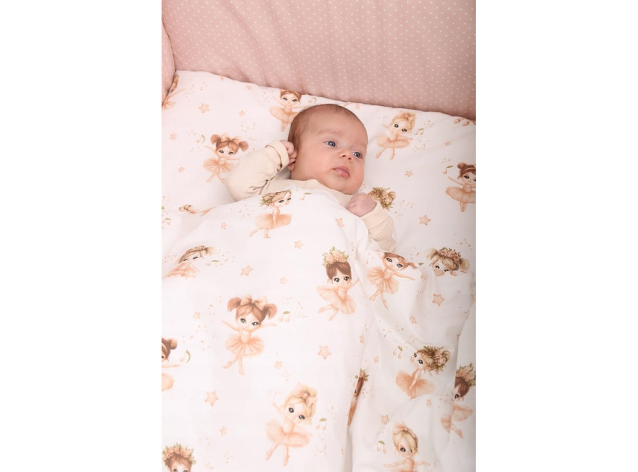 Dětské bavlněné povlečení do postýlky 120x90 cm BABYMAM PREMIUM - Malé baletky