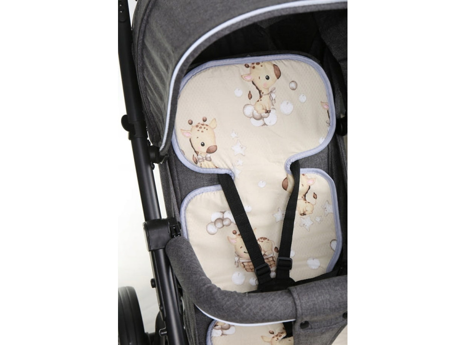 Vložka proti pocení BABYMAM SUPER AIR 3D do autosedačky/kočárku - Žirafa