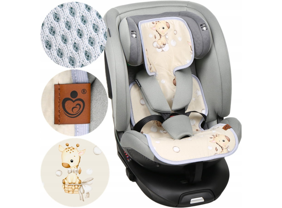 Vložka proti pocení BABYMAM SUPER AIR 3D do autosedačky/kočárku - Žirafa