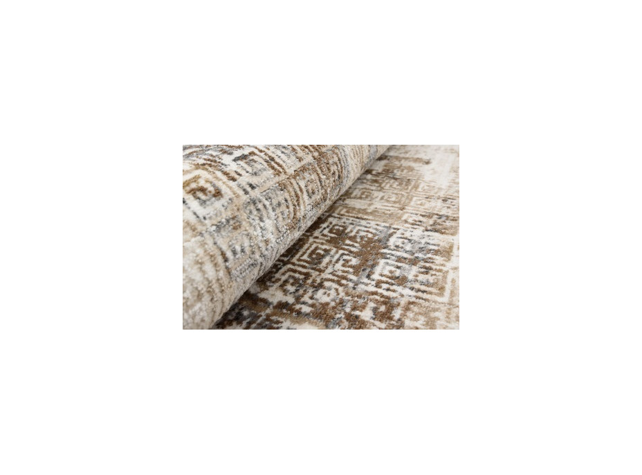 Kusový koberec HERA Pattern - hnědý/krémový