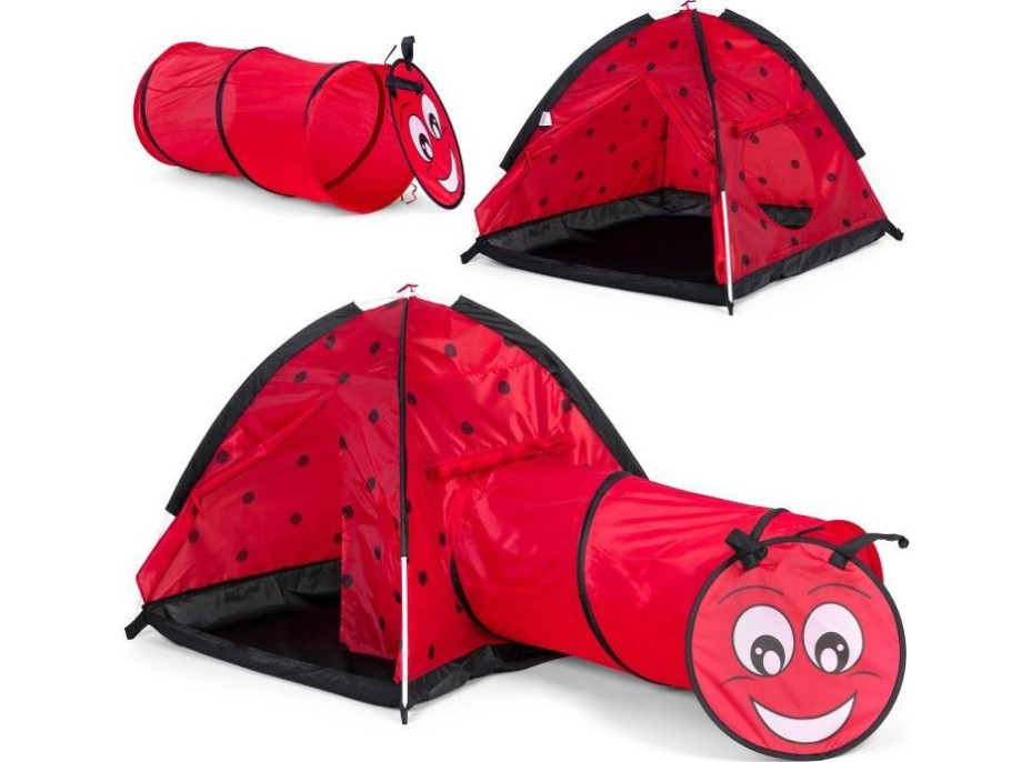 ECOTOYS Dětský stan s vchodovým tunelem Beruška
