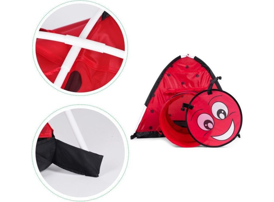 ECOTOYS Dětský stan s vchodovým tunelem Beruška