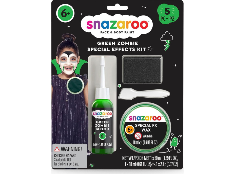 SNAZAROO FX Zombie sada s voskem a falešnou krví na speciální efekty