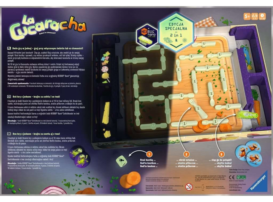 RAVENSBURGER Hra La Cucaracha Noční edice 2v1