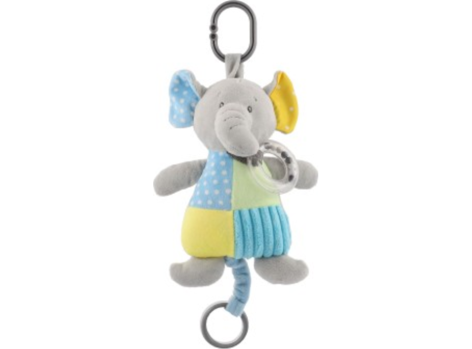 TEDDIES Natahovací hrací strojek plyšový Slon