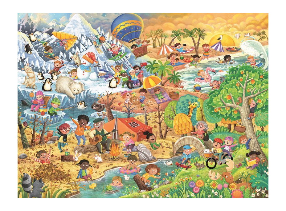 RAVENSBURGER Puzzle Zábava v každém ročním období XXL 100 dílků