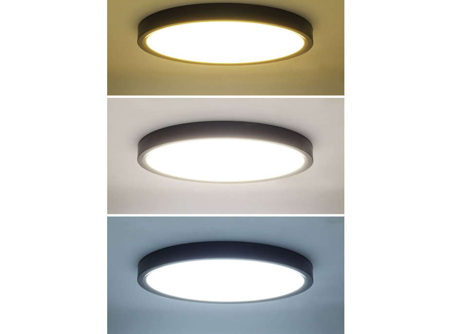 Solight LED osvětlení s dálkovým ovladačem Estela Black, 60W, 4500lm, 50cm, změna chromatičnosti, stmívatelné