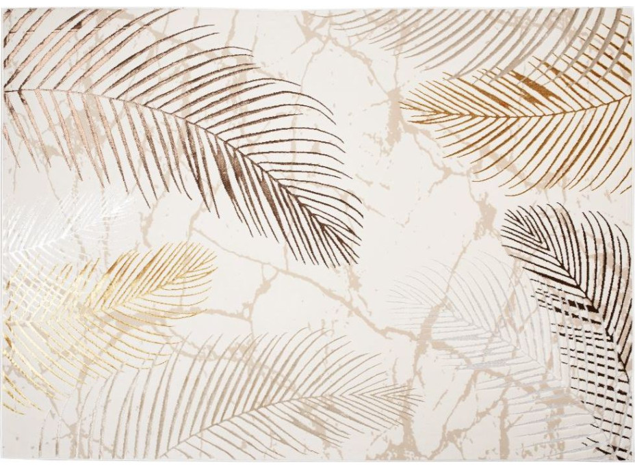 Kusový koberec GOLDEN Feathers - krémový/hnědý/zlatý