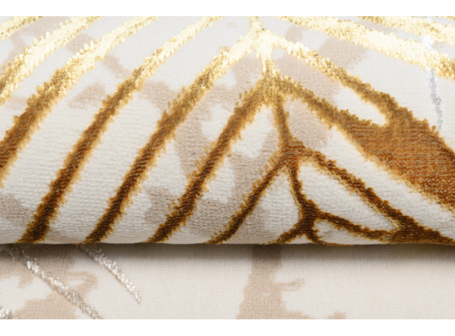 Kusový koberec GOLDEN Feathers - krémový/hnědý/zlatý