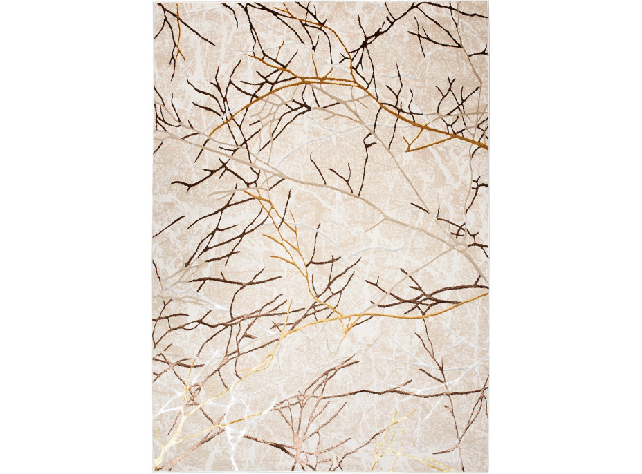 Kusový koberec GOLDEN Branches - krémový/hnědý/zlatý