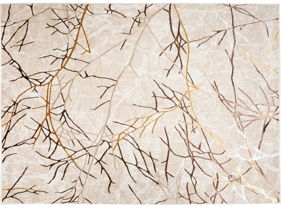Kusový koberec GOLDEN Branches - krémový/hnědý/zlatý