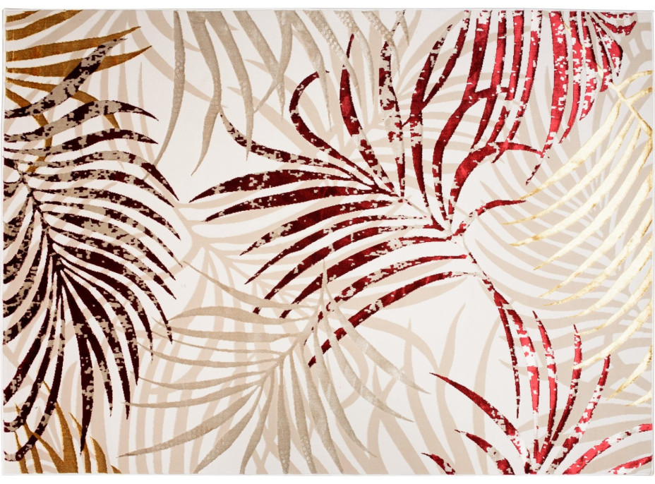 Kusový koberec GOLDEN Palm leaves - krémový/béžový/červený