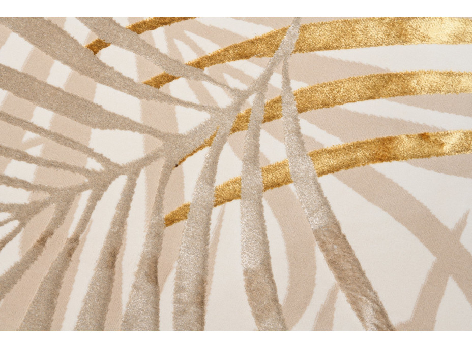Kusový koberec GOLDEN Palm leaves - krémový/hnědý/zlatý