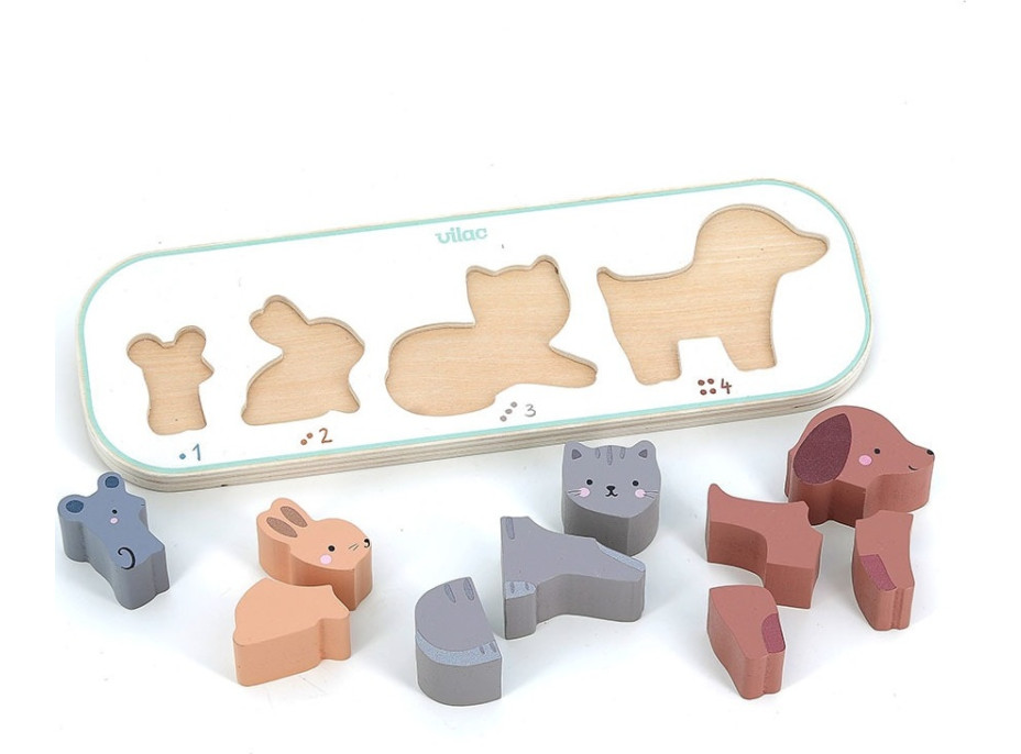 Vilac Vkládací puzzle Učím se počítat zvířátka Sarah Betz
