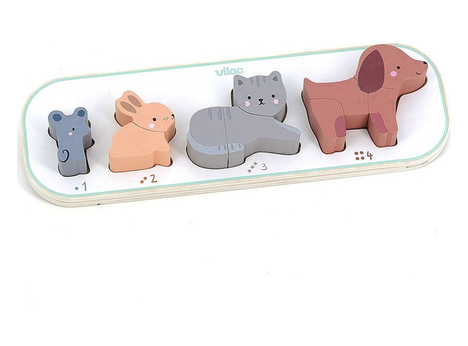 Vilac Vkládací puzzle Učím se počítat zvířátka Sarah Betz