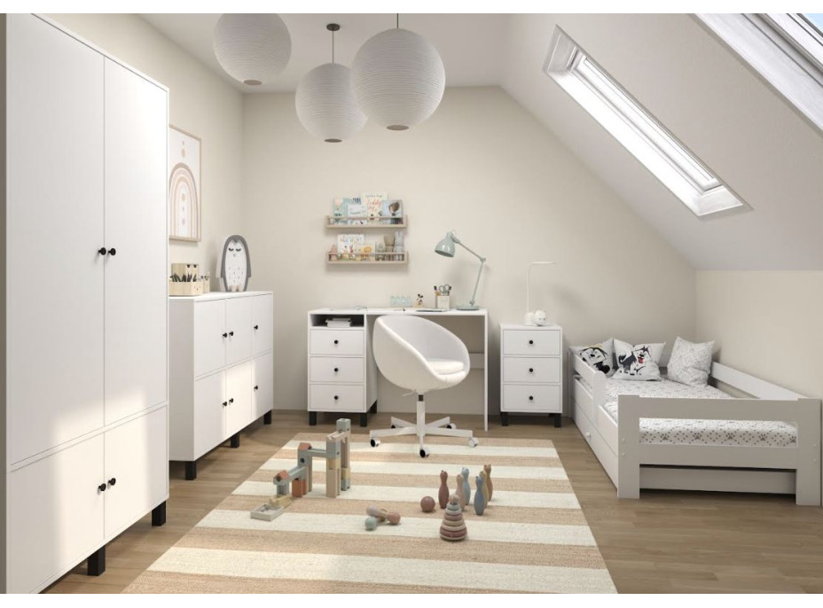 Psací stůl se šuplíkem ELEGANT - bílý