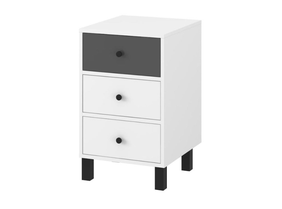 Noční stolek ELEGANT - bílý/tmavě šedý