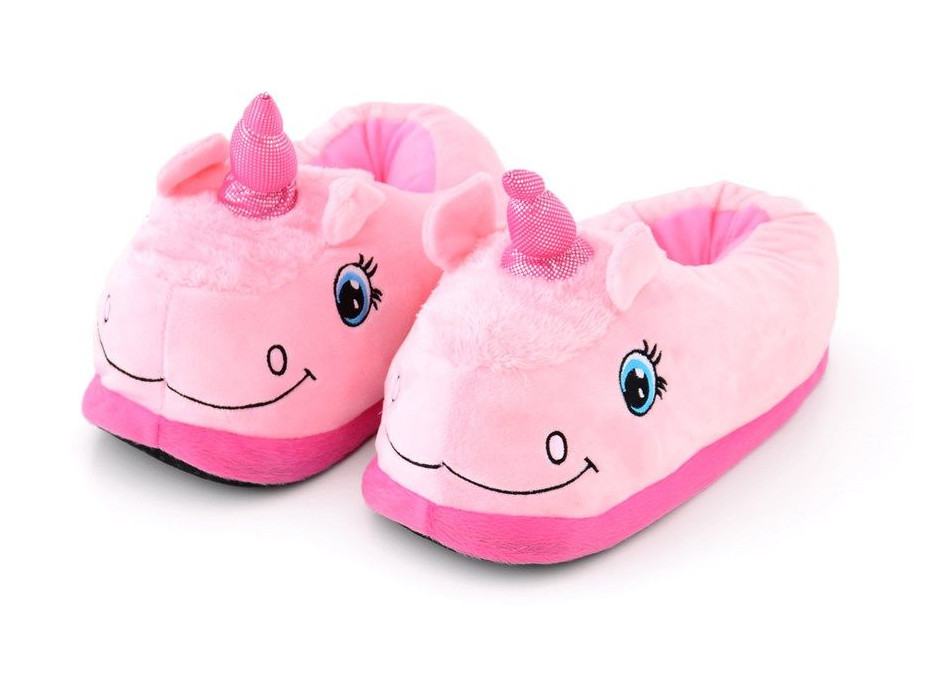 Plyšové papuče KIGU - jednorožec růžový