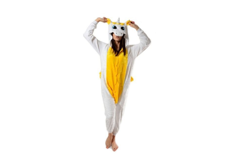 Overal KIGURUMI - jednorožec žlutobílý