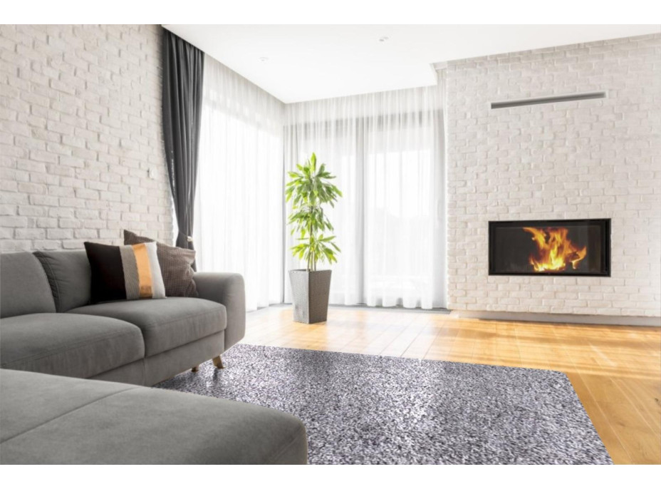 Kusový koberec Life Shaggy 1500 light grey, 60x110 cm
