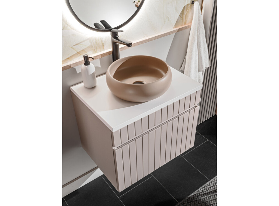 Koupelnová závěsná skříňka pod umyvadlo ICON - kašmír - 60 cm