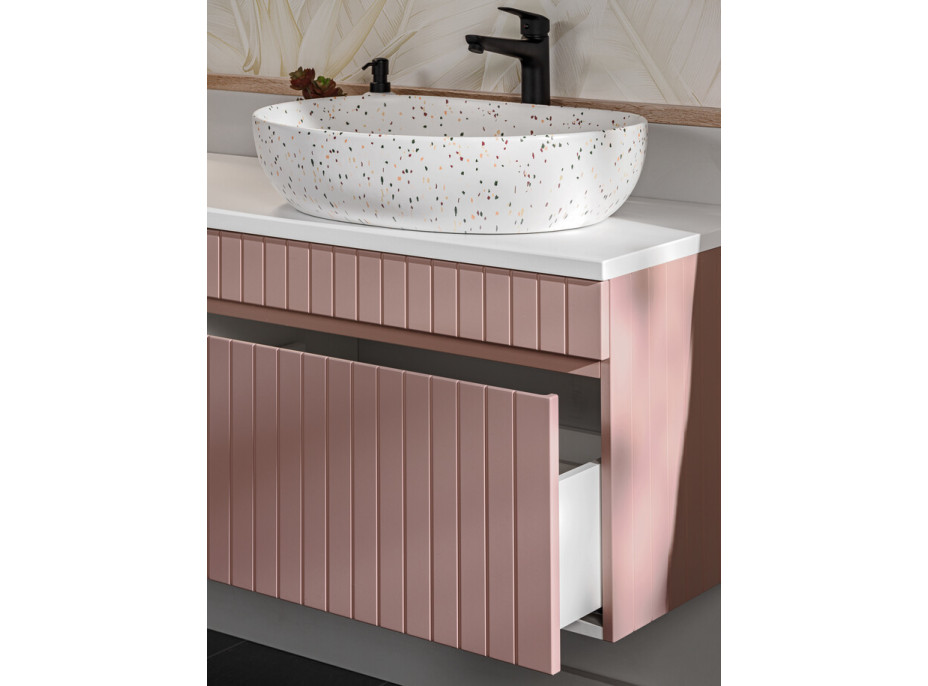 Koupelnová závěsná skříňka pod umyvadlo ICON - rose - 100 cm
