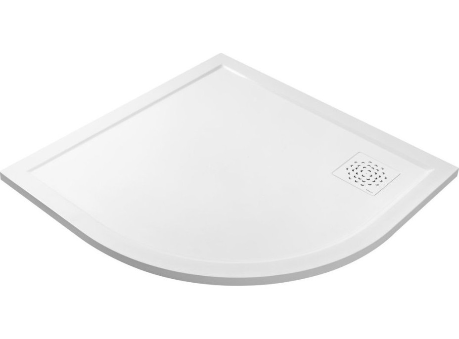 Gelco XENA sprchová vanička z litého mramoru, čtvrtkruh 90x90cm, R550, bílá HX559