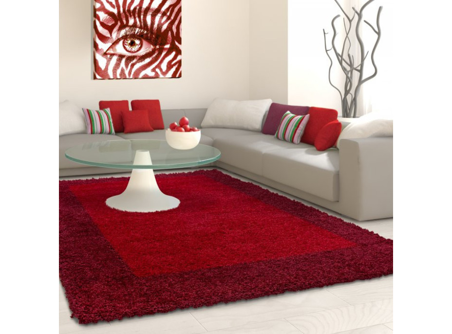 Kusový koberec Life Shaggy 1503 red, 60x110 cm