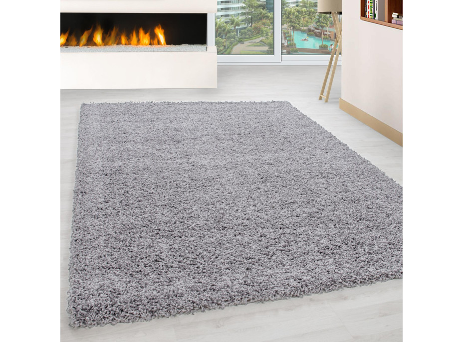 Kusový koberec Life Shaggy 1500 light grey, 60x110 cm