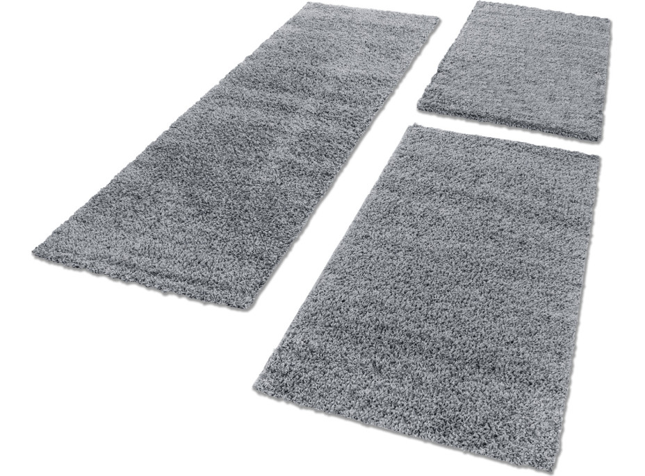 Kusový koberec Life Shaggy 1500 light grey, 60x110 cm