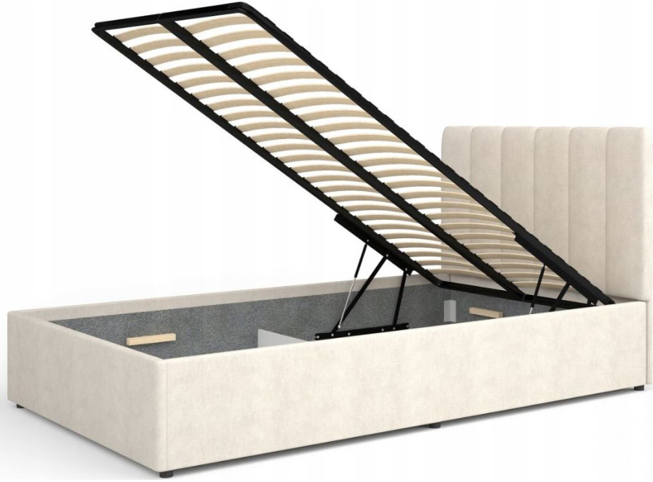 Postel MOSSA MO12 s úložným prostorem - 200x140 cm - krémová