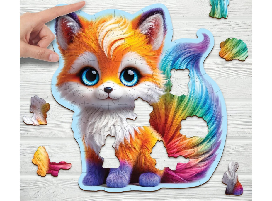 WOODEN CITY Dřevěné puzzle Roztomilá liška 50 dílků