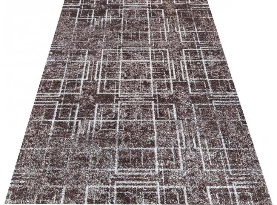 Kusový koberec PANNE cross - odstíny hnědé, 80x150 cm