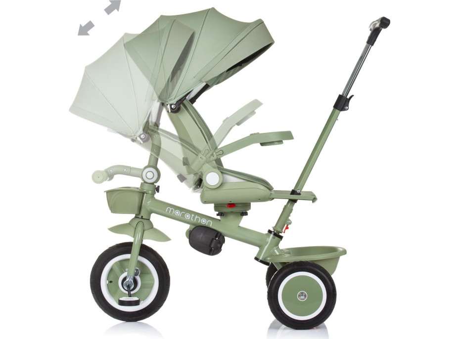 CHIPOLINO Tříkolka se stříškou Marathon 2v1 Pastel Green