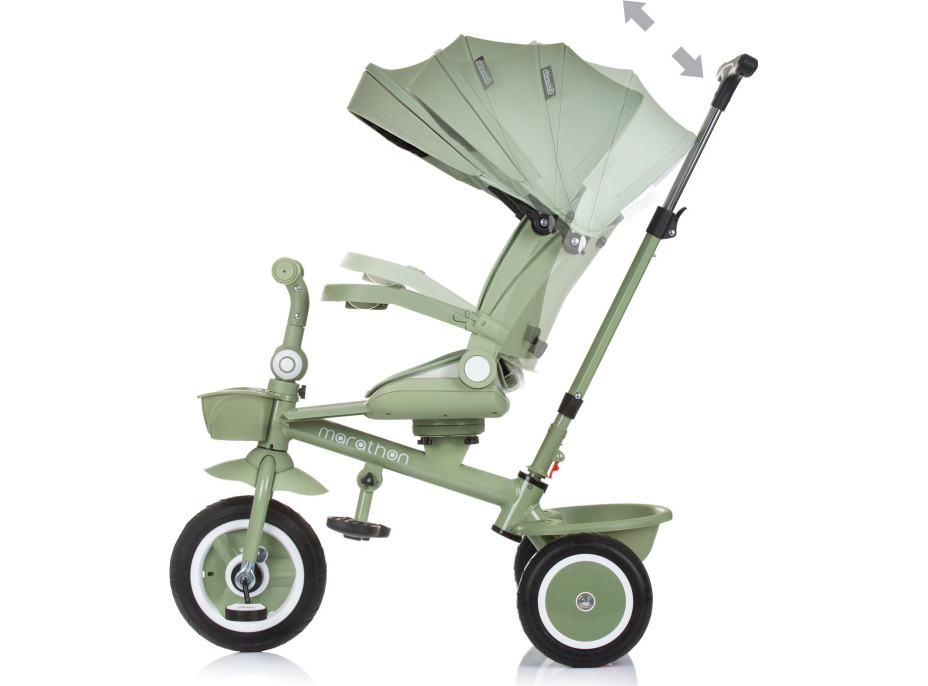 CHIPOLINO Tříkolka se stříškou Marathon 2v1 Pastel Green
