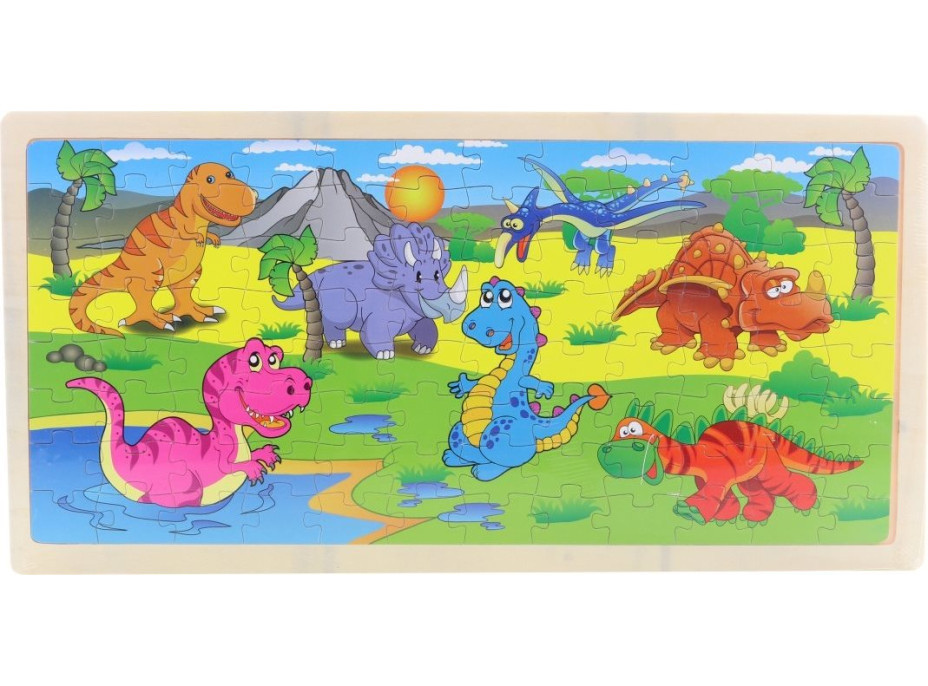 Dřevěné puzzle Dinosauři 96 dílků