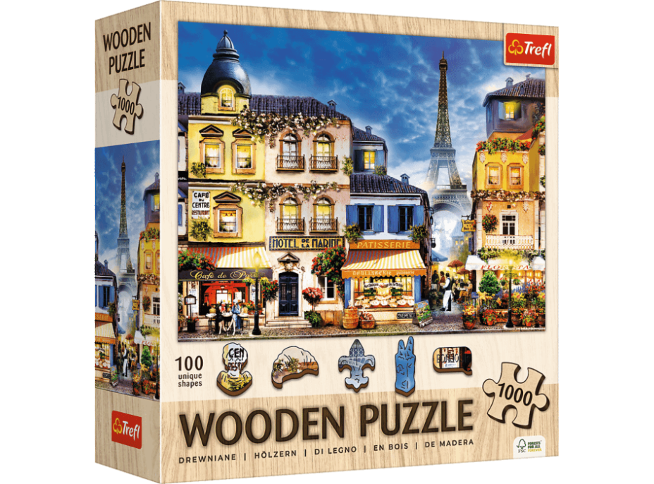 TREFL Dřevěné puzzle Francouzská ulička 1000 dílků