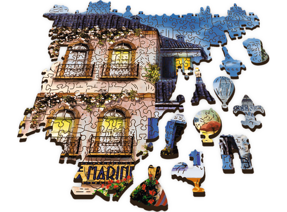 TREFL Dřevěné puzzle Francouzská ulička 1000 dílků