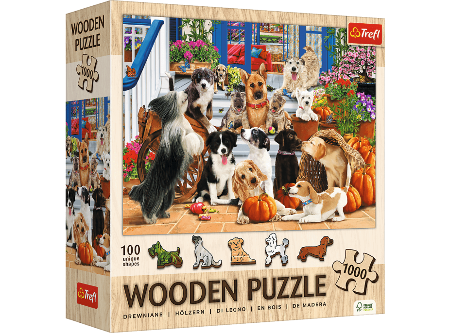 TREFL Dřevěné puzzle Psí přátelství 1000 dílků