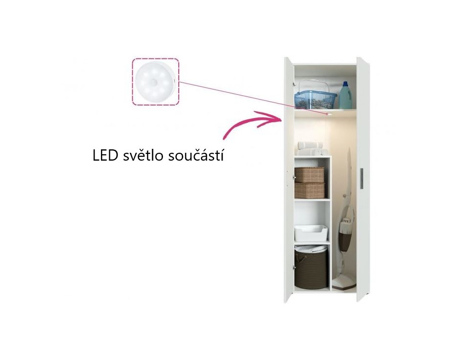 Úklidová skříň na čisticí prostředky - bílá