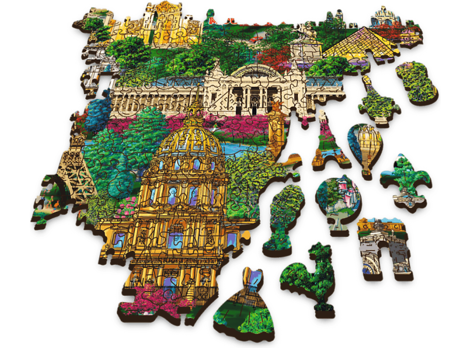 TREFL Dřevěné puzzle Slavná francouzská místa 1000 dílků