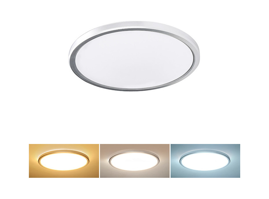 Solight LED osvětlení Acate s ochranou proti vlhkosti, IP54, 18W, 1620lm, 3CCT, 22cm, stříbrná
