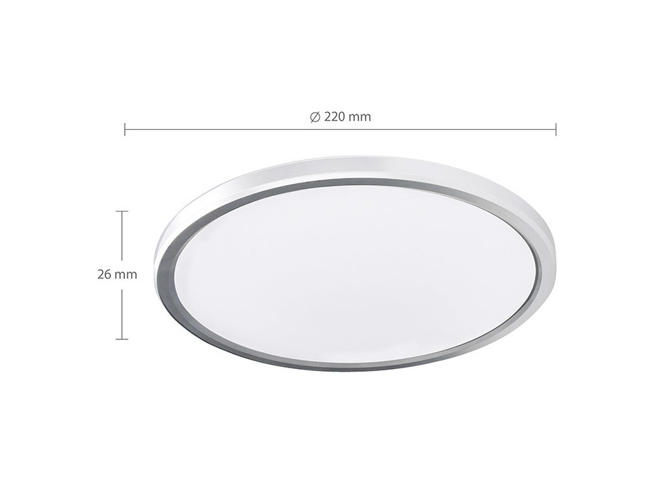 Solight LED osvětlení Acate s ochranou proti vlhkosti, IP54, 18W, 1620lm, 3CCT, 22cm, stříbrná