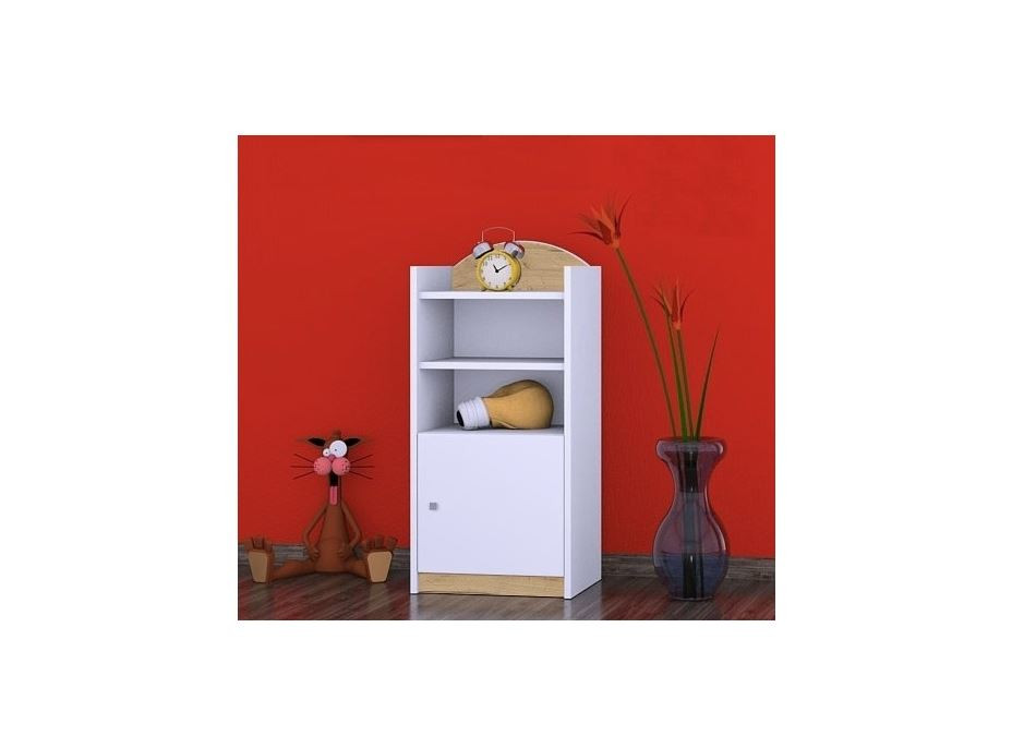 Dětský úložný regál HAPPY bez motivu - TYP 2 - NÍZKÝ