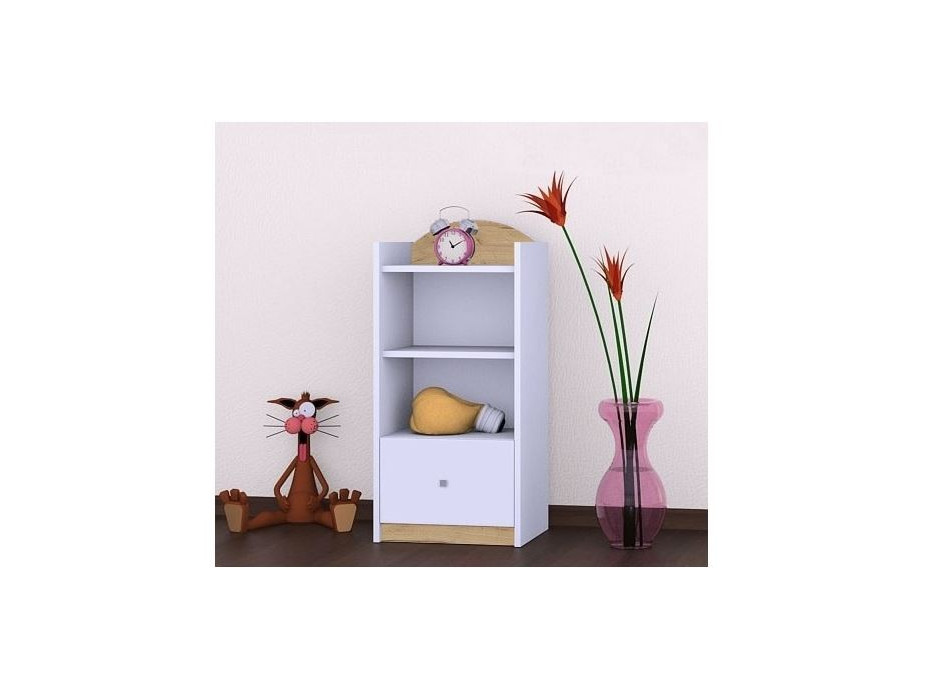 Dětský úložný regál HAPPY bez motivu - TYP 4 - NÍZKÝ